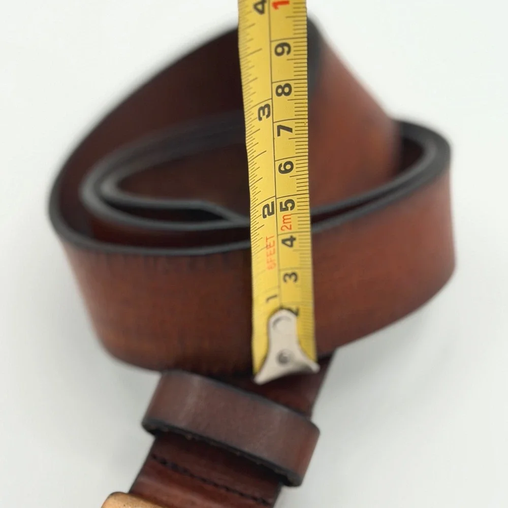American Eagle Leather Belt Men 34 Brown Rugged Distressed Heritage Rustic